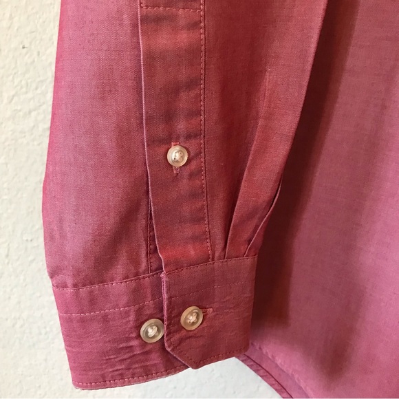 Van Heusen Regular Fit Long Sleeve Dress Shirt with Button Collar Size Small - Picture 10 of 14